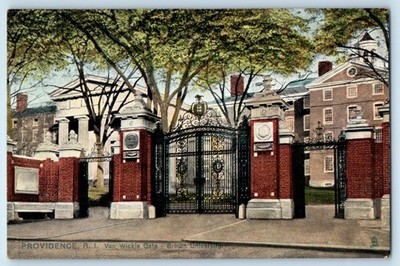 c1910 Providence Rhode Island Tuck Postcard Van Wickie Gate Brown University