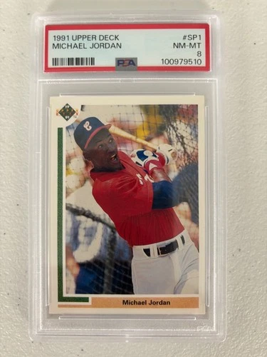 1991 UPPER DECK BASEBALL #SP1 MICHAEL JORDAN PSA 8 NM-MT