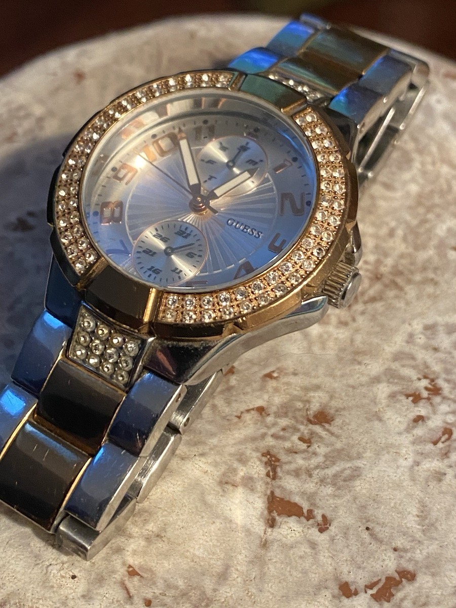 Guess U13586L2 Waterpro Women\'s Watch Two Tone Case Band Day Date Gem Set Bezel GUESS Waterpro Women main image 4