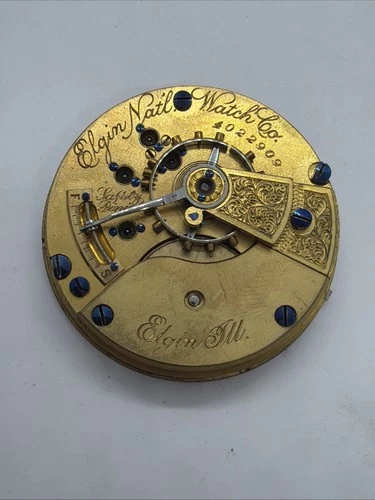 Elgin 1892 Gilt Gold Grade 75 antique 15J 18 Size Open Face movement only 209