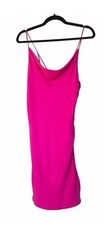 Bardot Size 8 Silky Cupro Blend Slip Dress Cowl Neck Spaghetti Strap Mini Pink