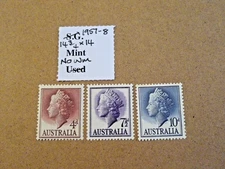 AUSTRALIA 1957 PERFS AS SHOWN LMM