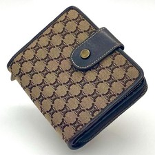 Portafoglio vintage bi-fold con zip rotonda CELINE Macadam