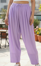 Women’s Rayon Farsi Salwar Loose Fit Ethnic Bottom Elastic Waist Comfortable