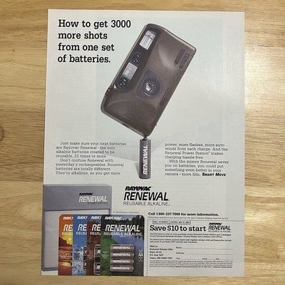 Vintage Rayovac Batteries Magazine Print Ad Full Page Color Advertisement 1994