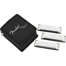 Fender Blues Deluxe Harmonica, Pack of 3, with Case