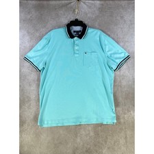 Tommy Hilfiger Mens Custom Fit Polo Shirt XL Aqua Blue Short Sleeve Preppy