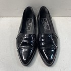 Giorgio Brutini Black Patent Leather Pointed Toe Tile Detail Loafers Size 8.5 D — photo 5