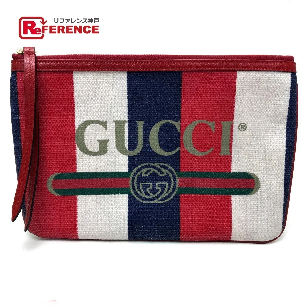 Gucci — GUCCI 524788 Logo Biadela Silvy Stripe Men s Clutch Bag Leather From Japan