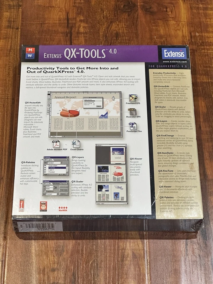 Rare Vintage 1998 Extensis QX-Tools 4.0 Mac PC for QuarkXPress - New & Sealed - Image 2 of 4