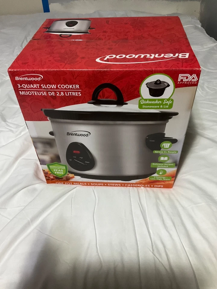 Olla de cocción lenta Brentwood Sc-130s de 3 cuartos de galón [cuerpo de acero inoxidable] (sc130s) Foto 4 de 4