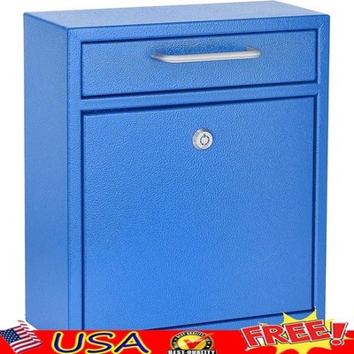Durable Lockable Wall Mailbox Key Drop Box Secure After Hours Parcel Lockbox New