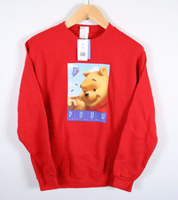 Winnie The Pooh Sweatshirt Adult Small Red Unworn Disney Tag Honey Bear Print