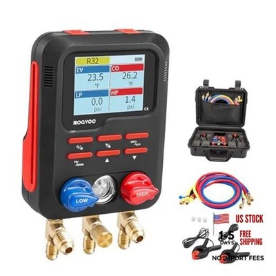 Digital Manifold Gauge, HVAC Refrigerants Digital Digital AC Gauges-RMG4DB-BK