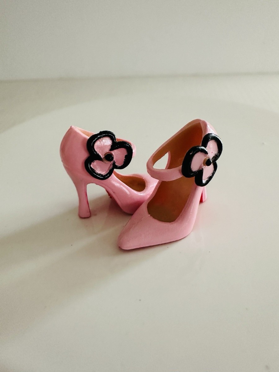 Christian Louboutin Barbie Pink Floral Strap Heels Red Soles 2010
