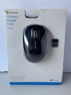 Microsoft Wireless Mobile 3500 Mouse Black BlueTrack Wireless USB Compact NEW
