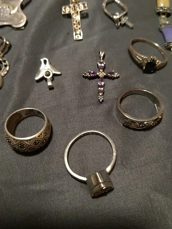 Lote de joyas de plata de ley 925 diversas  Foto 3 de 4