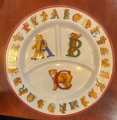 Vintage Tiffany & Co. Alphabet Bears  Divided Dish. Rare find!