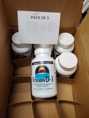 Source Naturals Vitamin D-3 5000 Iu 240 Caps exp 06/25
