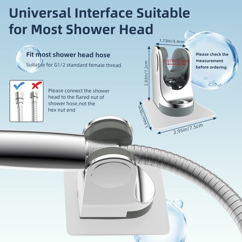Shower Head Holder, Strong Adhesive and Waterproof Handheld Shower Holder - Picture 12 of 43