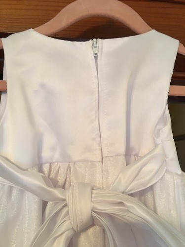 Flower Girl Dress Satin and Organza with Bow Accent for Little Girls 12 Months - Picture 8 of 12