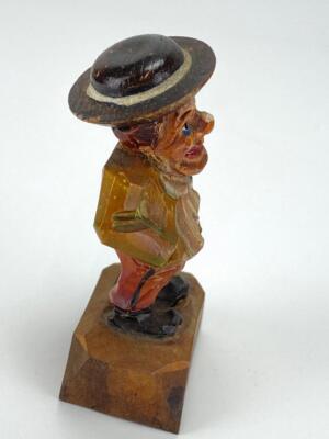 Vintage Hand Carved Wood Small Man Anri Italy Figure Vintage Hand Carved Wood Small Man Anri Italy Figure