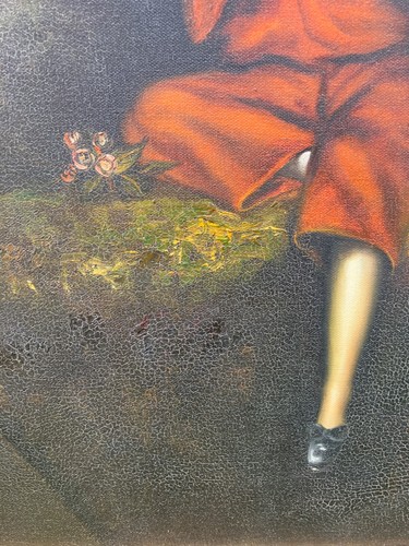 Original Oil Painting Art Portrait of Young Man Child Boy in Antique Style Dress - Picture 14 of 18