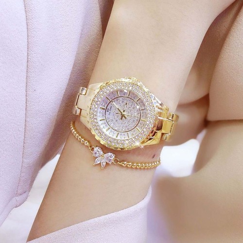 Full Diamond Luxury Women Watch Round Face Stylish Gold Women's Wrist Watch - Bild 3 von 6