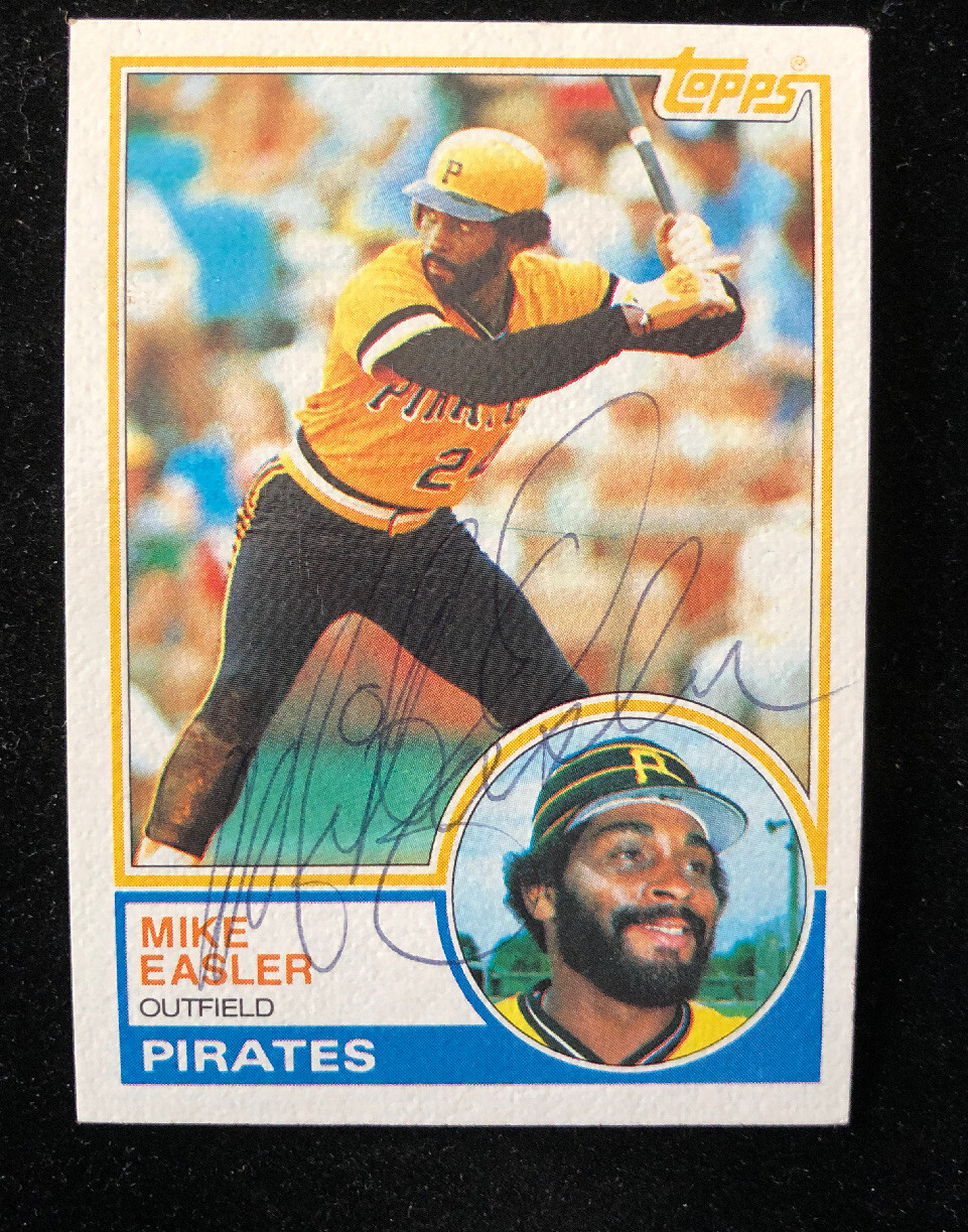 MIKE EASLER 1983 TOPPS AUTOGRAPHED SIGNED AUTO BASEBALL CARD 385 PIRATES