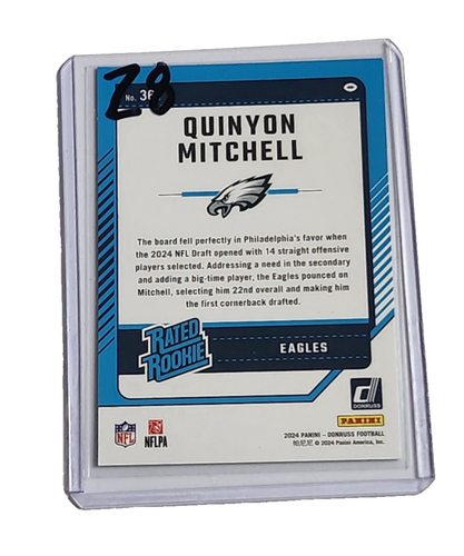 2024 Panini Donruss - Rated Rookie Green Press Proof #361 Quinyon Mitchell (RC) - Picture 3 of 4