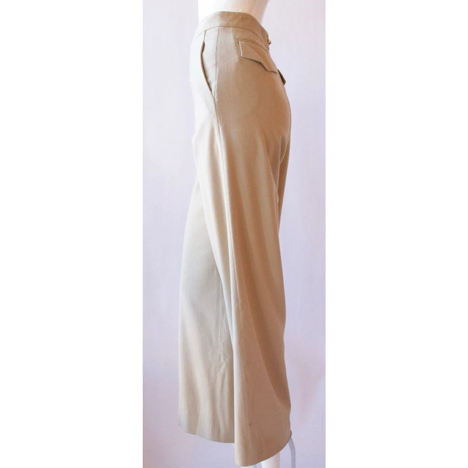 Vintage Gucci Wool Tan Wide Leg Culotte Trousers - Size 42(IT) - Image 3 of 4