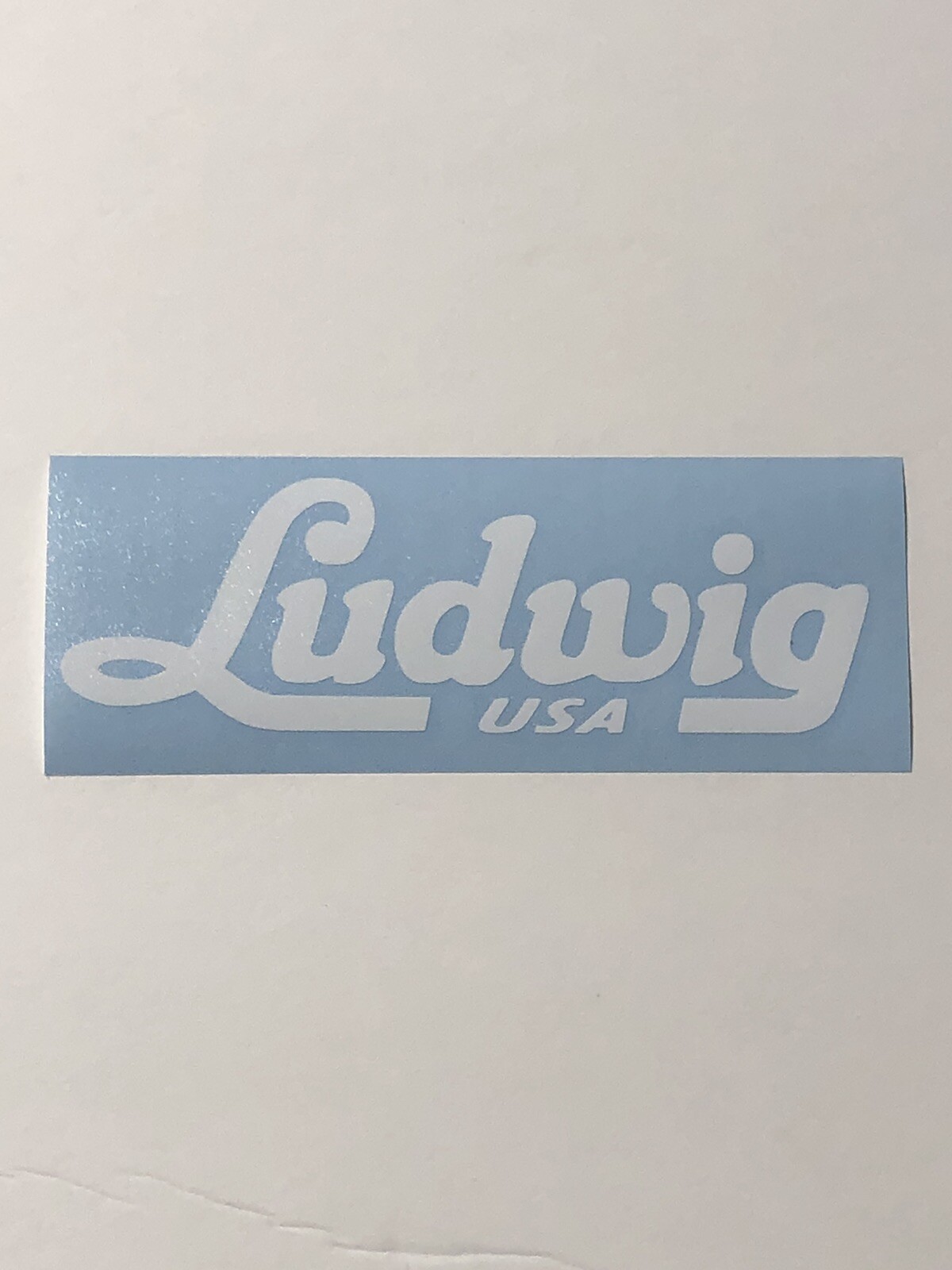 Ludwig USA Drum Head 🥁 Decal White High Quality Permanent Vinyl Made USA 2 X 6”