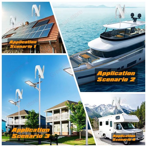 Kit generatore turbina eolica asse verticale 3000 W 12 V 24 V 48 V controller inverter - Foto 12 di 19