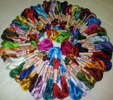 50 Skeins Large Silk Stranded Embroidery Skeins Threads 50 different Colours