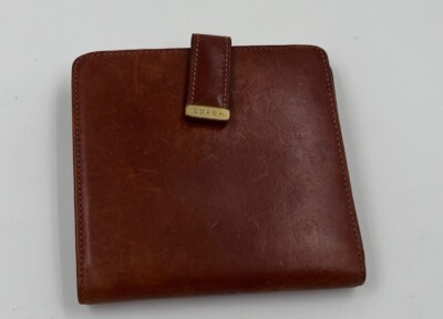小物 Vintage Coach Leather Mini Wallet Brown Coach Vintage Leather Wallet Purse With Coin Unit Snap