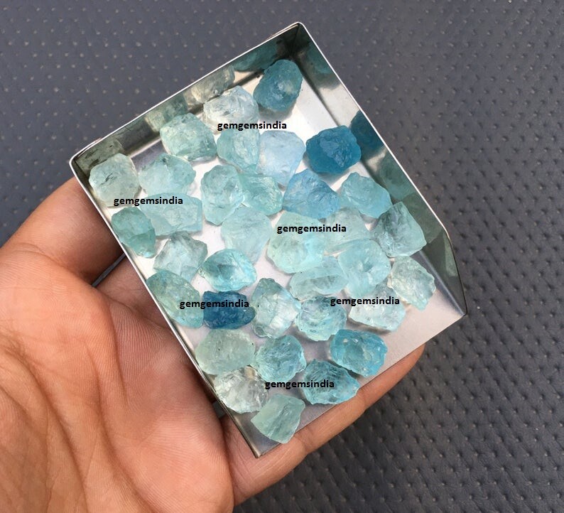 Excellent Blue Aquamarine 20 Pieces Raw Size 12-14 MM