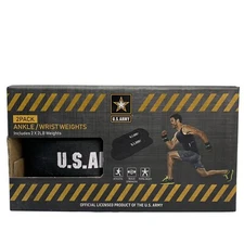 1 Set Black U.S. Army Wrist Ankle Weights 2lbs Each/4lbs Total USE-2012