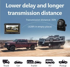 Magnetic Wireless Backup Camera with 4.3'' Monitor, Rechargeable Battery Powe...