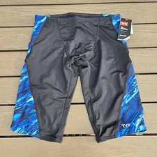 TYR Men's Durafast Cadence Blade Splice Blue/black  Jammer SZ 32 New