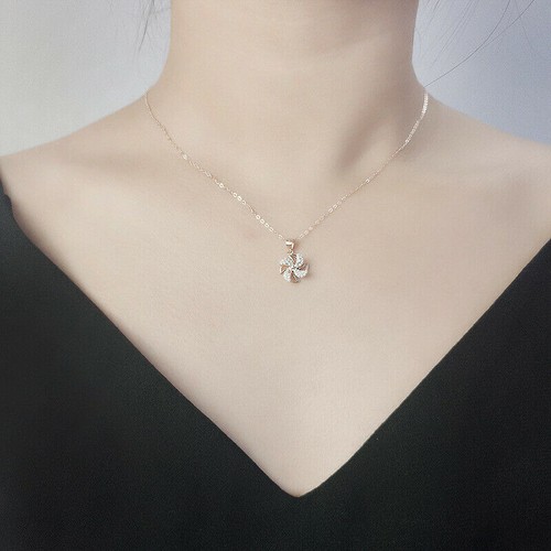 Rhinestone Zircon Pendant Daily Jewelry Shine Women Necklace 925 Sterling Silver - Bild 7 von 13
