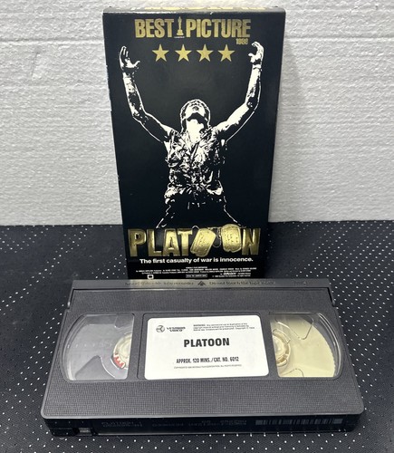 Platoon 1988 VHS Original Release Oscar Winner War Movie Vintage Tape EX - Picture 3 of 3