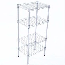 Adjustable 4-Tier Wire Shelving Unit Metal Rack Kitchen Garage Storage Organizer
