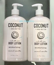 2-Pk~ HOME & BODY COCONUT + SHEA BUTTER Rich Smooth BODY LOTION ~Coconut Vanilla