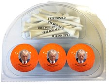Trump Orange Golf Balls - Set of 3 Balls and 20 Tees - Never Surrender