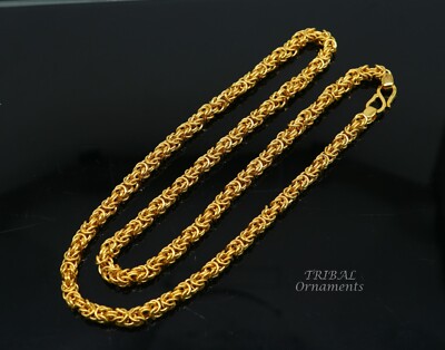 All sizes 18kt yellow gold hallmark amazing byzantine chain men's