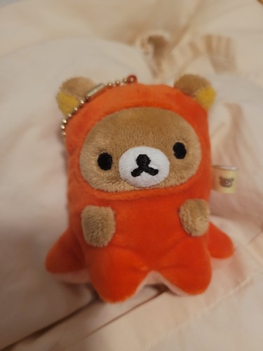 Rilakkuma Bear Octopus Sausage Keychain Mascot San-X Small Plush