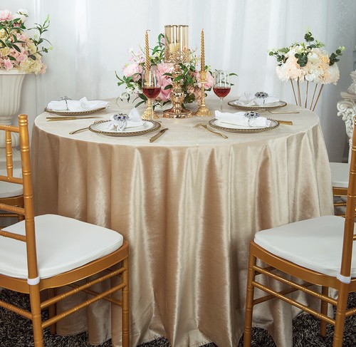 Wedding Linens Inc. 108" Round Seamless Italian Velvet Tablecloths - Picture 6 of 14