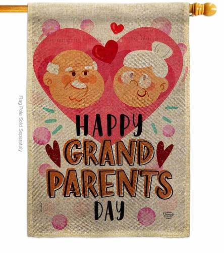 Happy Grandparents Day Sackleinen Garten Flagge Familie Großeltern Hof Haus Banner - Bild 3 von 19