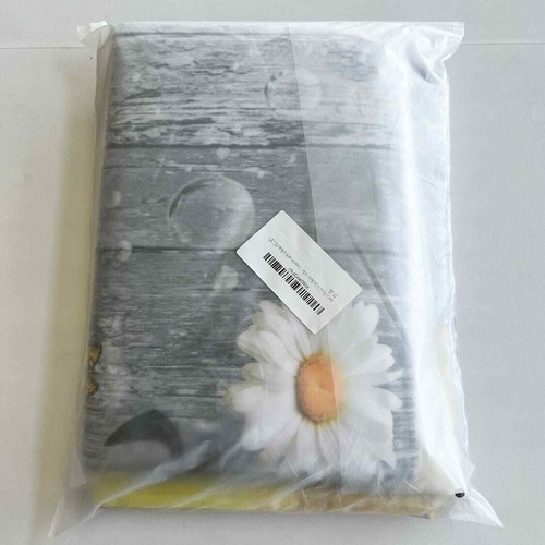 NEW (3 Piece Set) Rustic Daisy Shower Curtain with Bath Mat 12 Hooks 72x72 - Picture 3 of 5