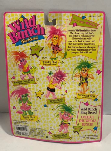 Wind Up Bitsy Bears Tyco Vintage Wild Bunch Summer Cool Bear 1991 NEW SEALED - Picture 7 of 8